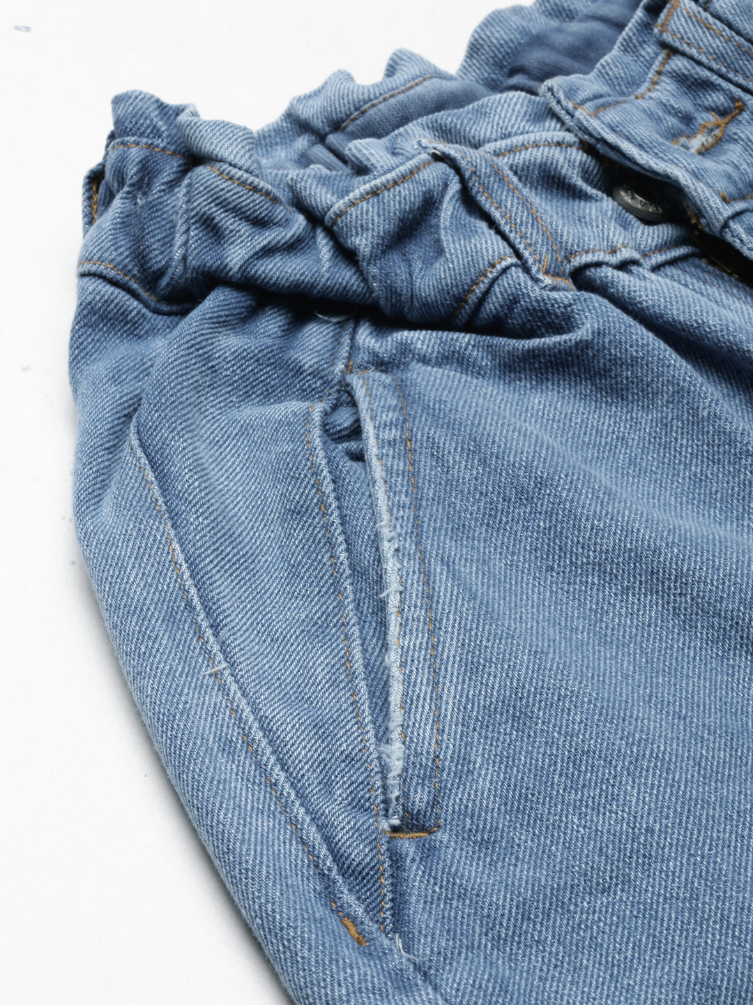 Women Blue Solid Regular Fit Denim Jeans