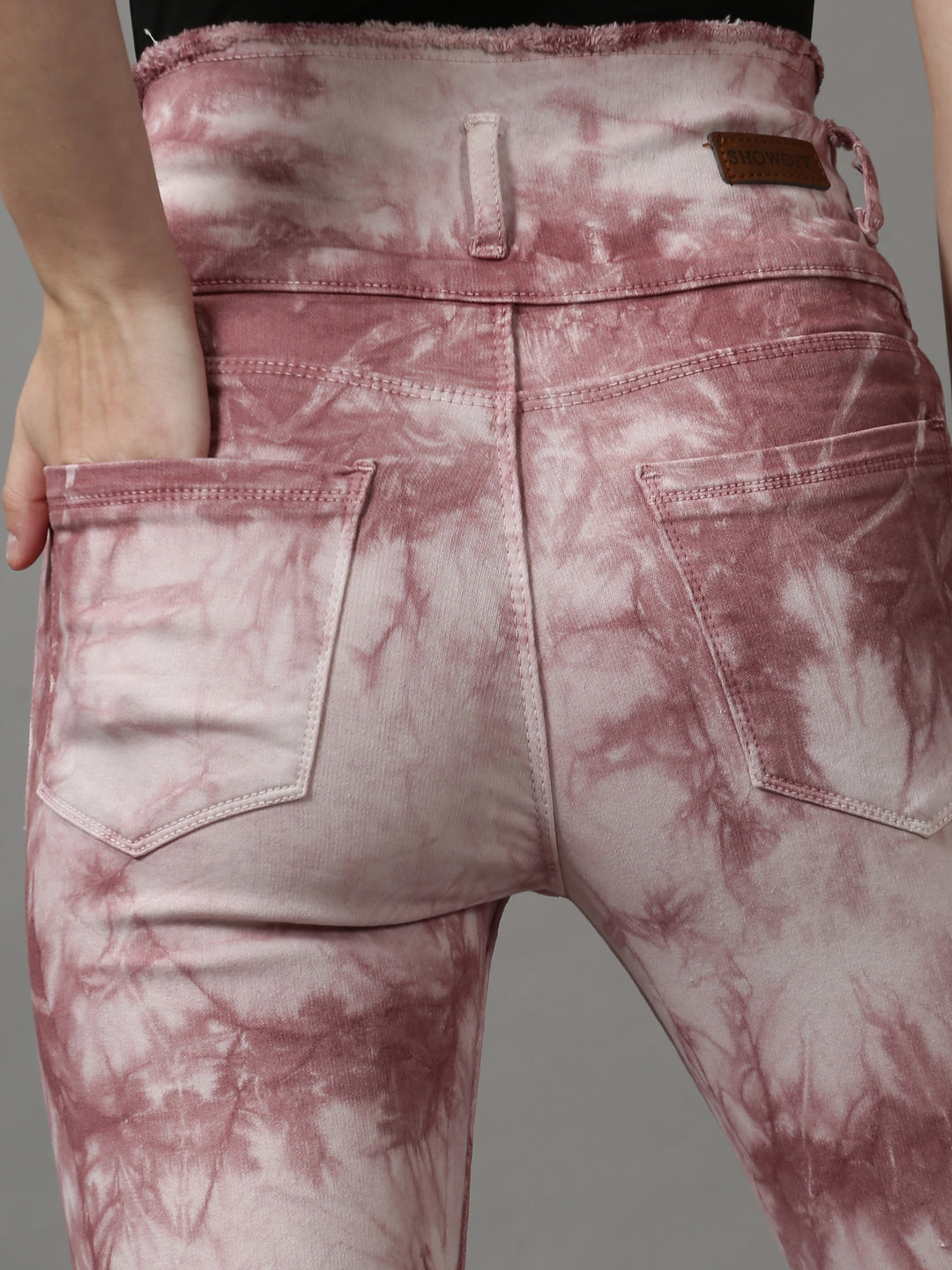 Women's Mauve Solid Skinny Fit Denim Jeans