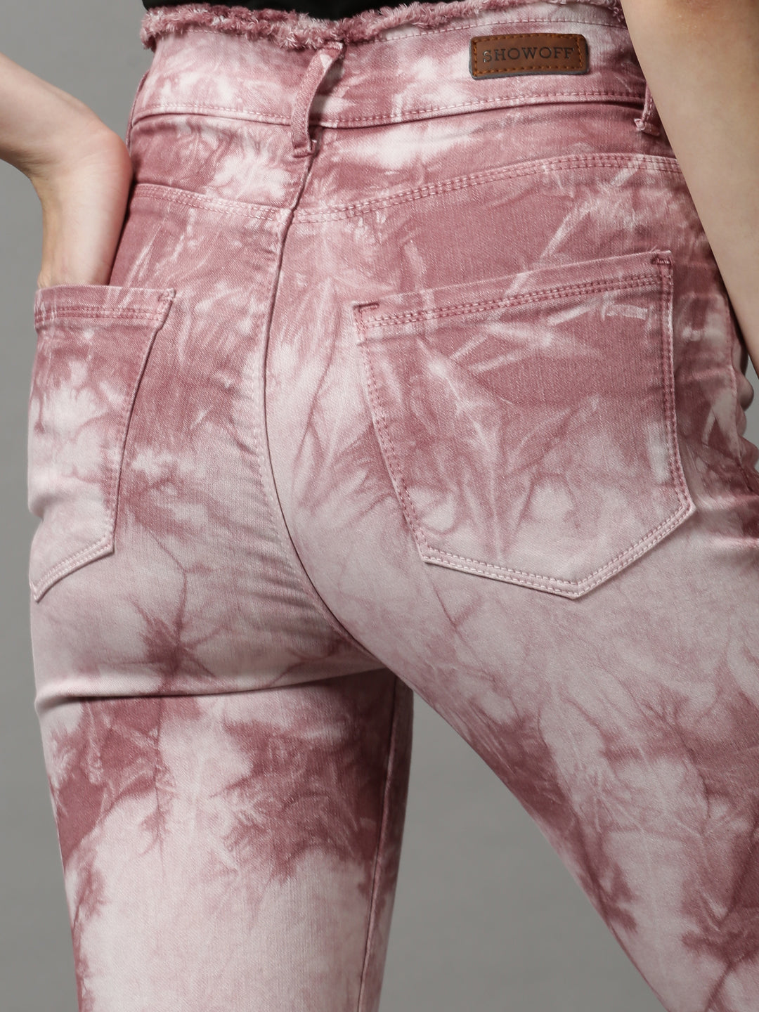 Women's Mauve Solid Bootcut Denim Jeans