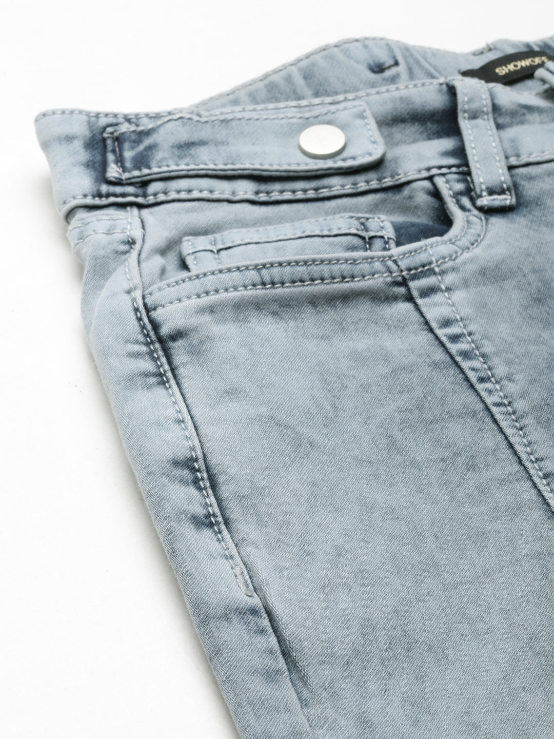 Women Grey Solid Slim Fit Denim Jeans