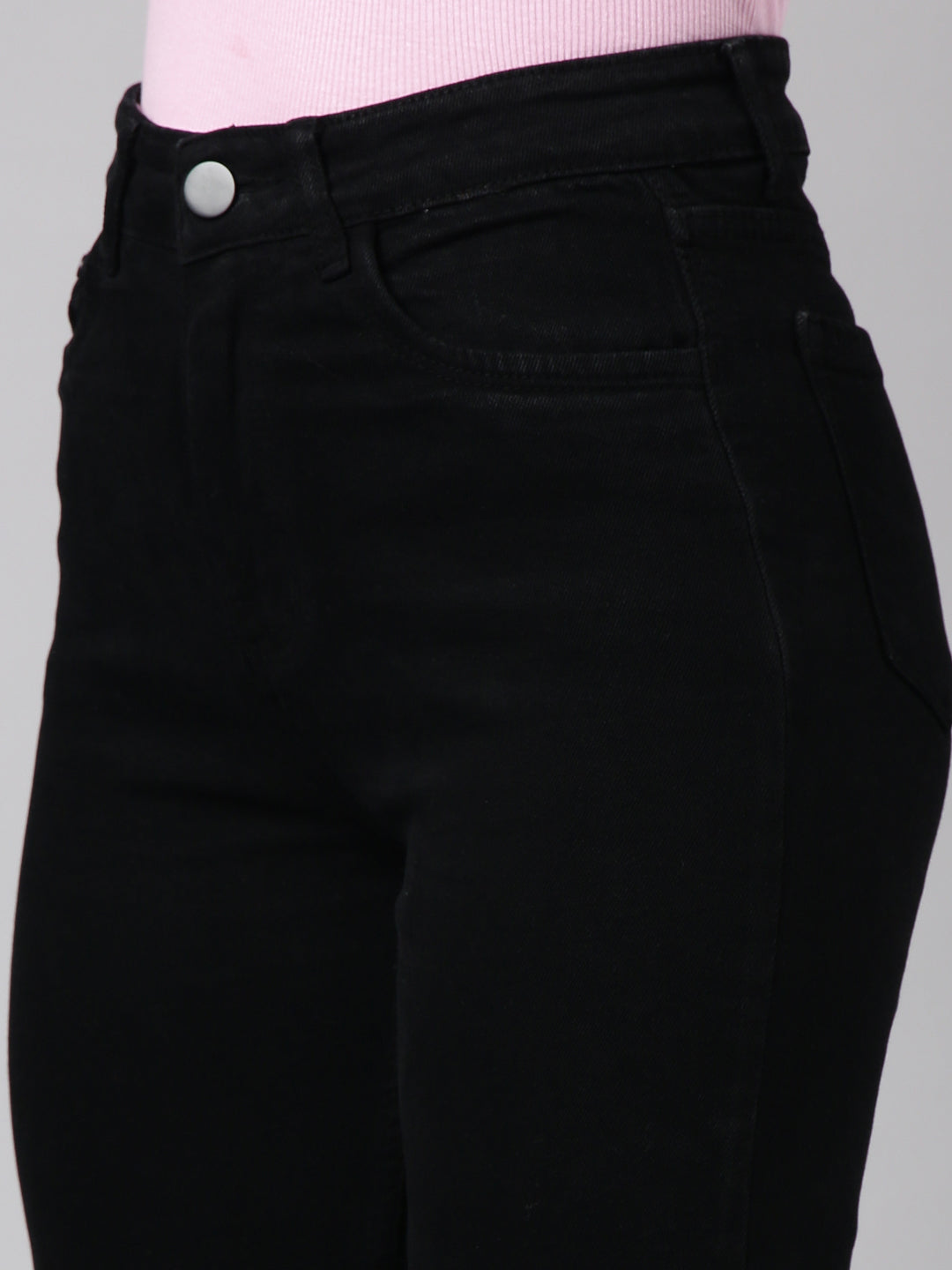 Women Straight Fit Denim Black Jean