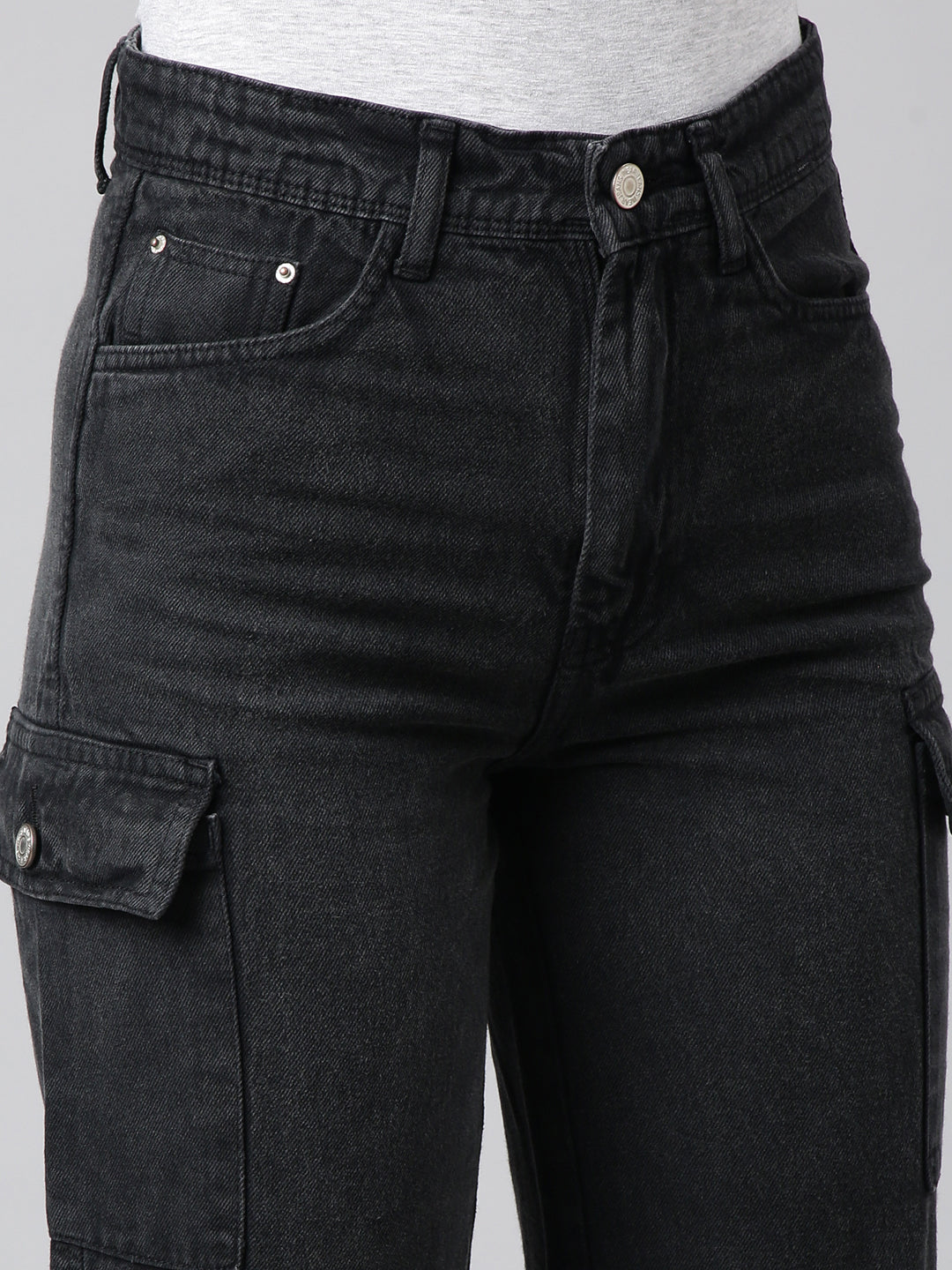 Women Straight Fit Denim Charcoal Corgo Jean