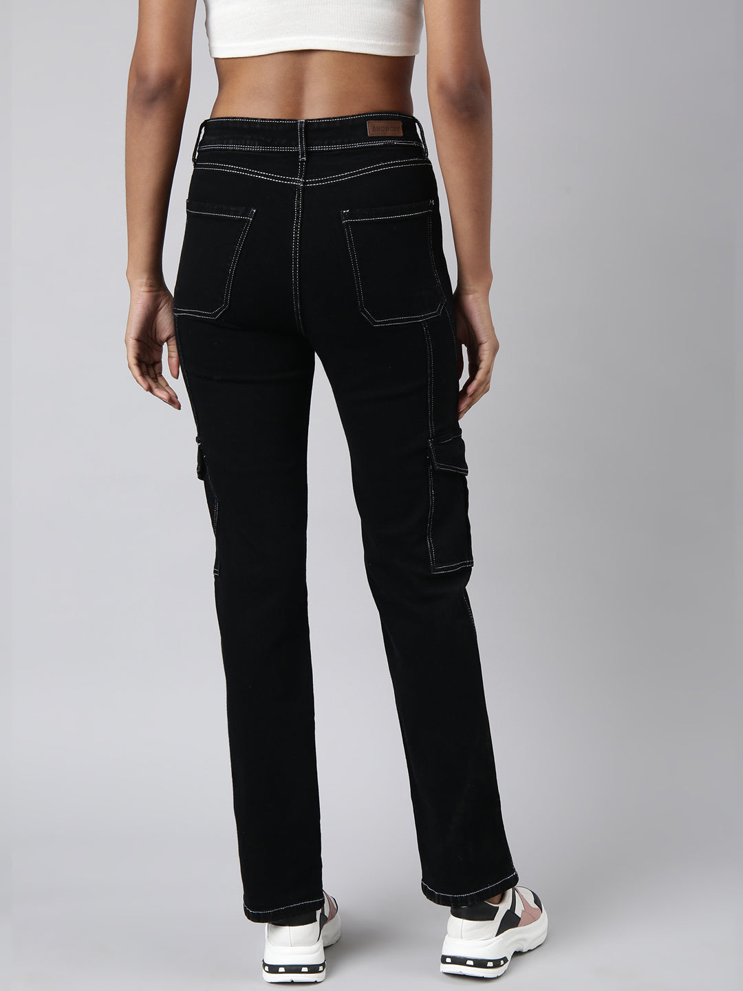 Women Straight Fit Denim Black Corgo Jean