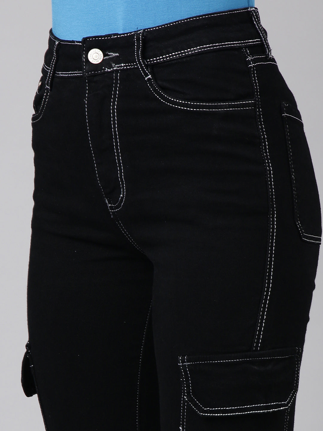 Women Straight Fit Denim Black Corgo Jean