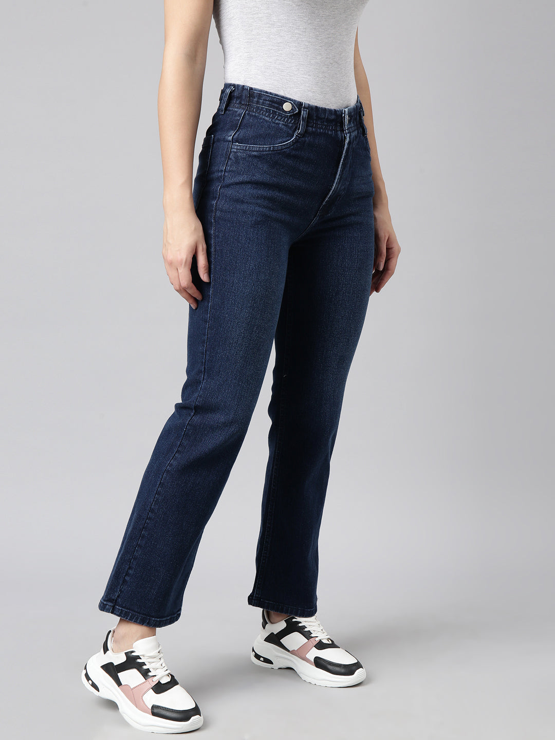 Women Straight Fit Denim Navy Blue Jean