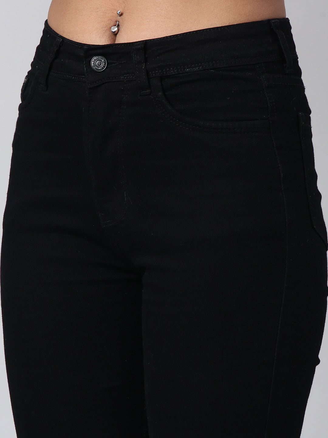 Women Straight Fit Denim Black Jean