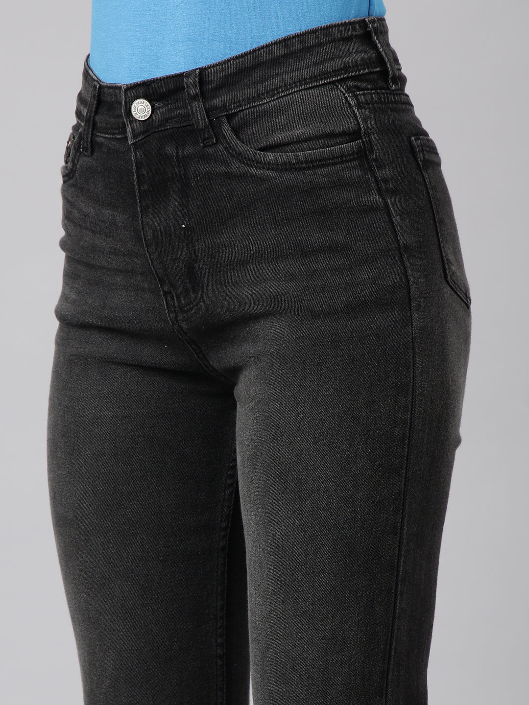 Women Straight Fit Denim Charcoal Jean