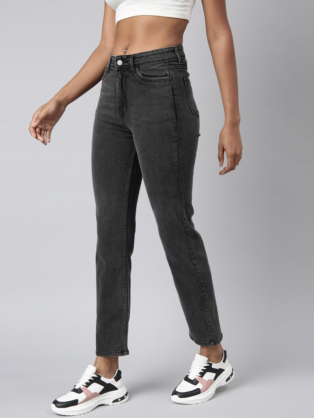 Women Straight Fit Denim Grey Jean