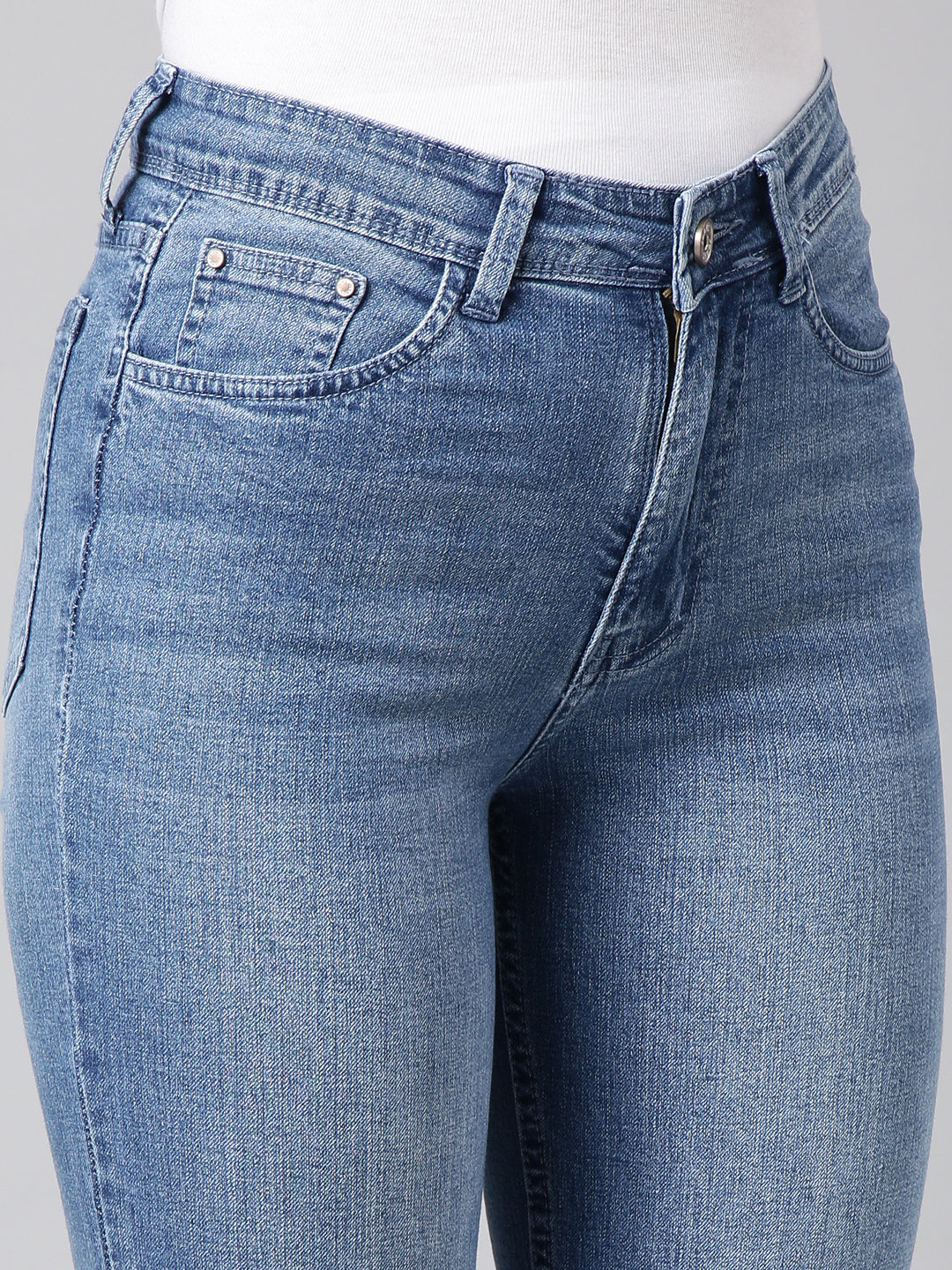 Women Straight Fit Denim Blue Jean