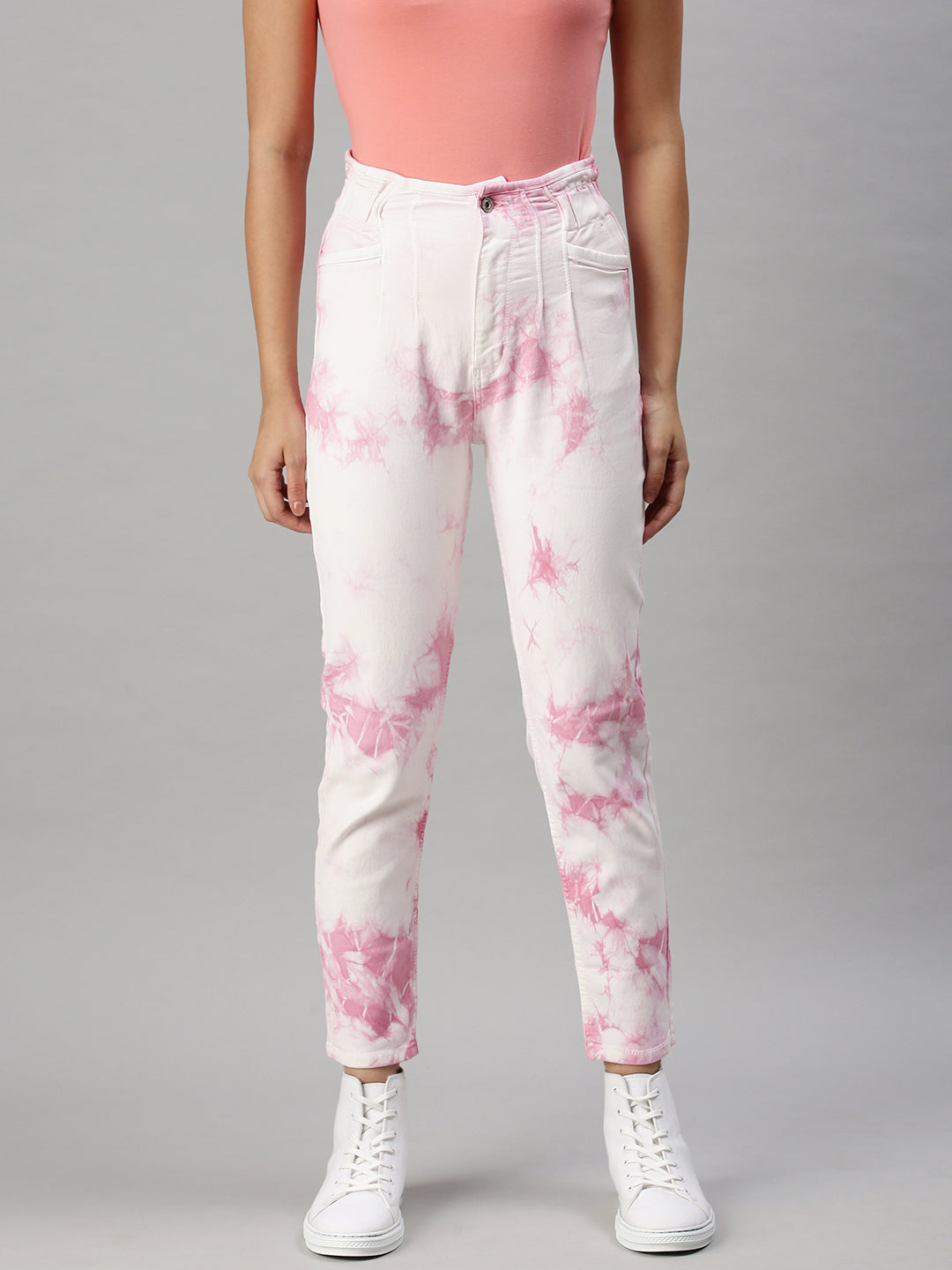 Women's Denim Pink Mom Fit Jeans
