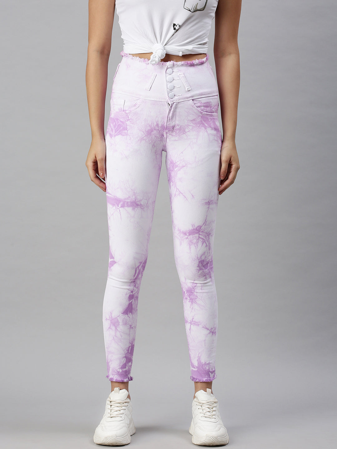 Women's Denim Slim Fit Purple Jeans