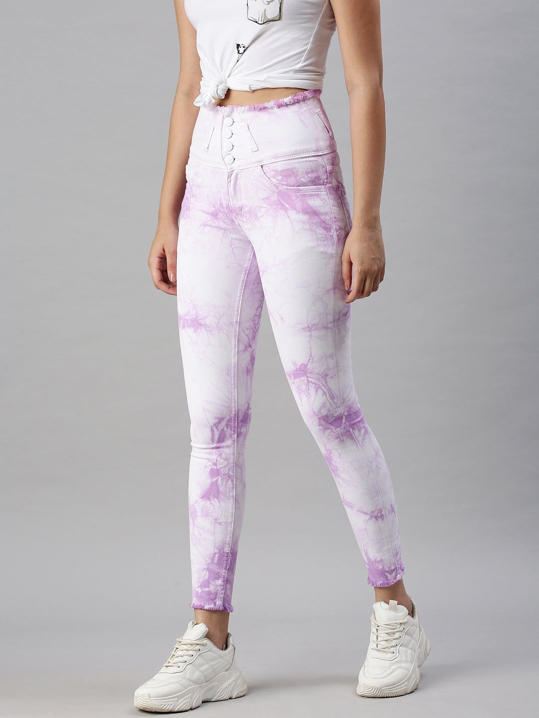 Women's Denim Slim Fit Purple Jeans