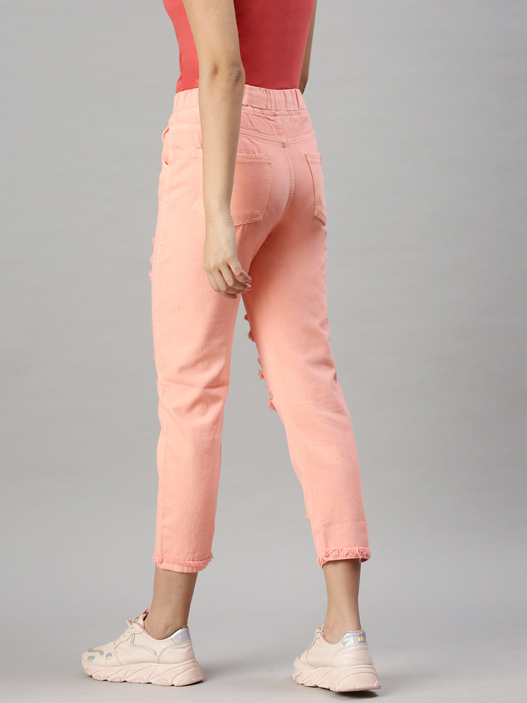 Women's Denim Pink Jogger Jeans