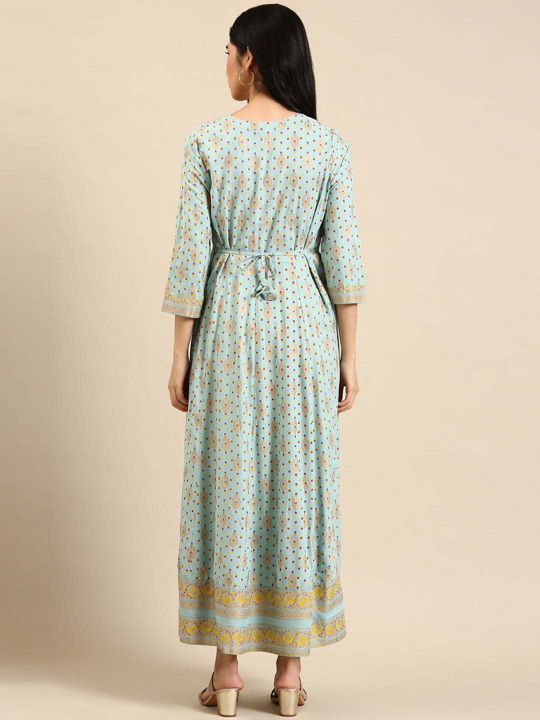 Women's Blue Printed Anarkali Kurta