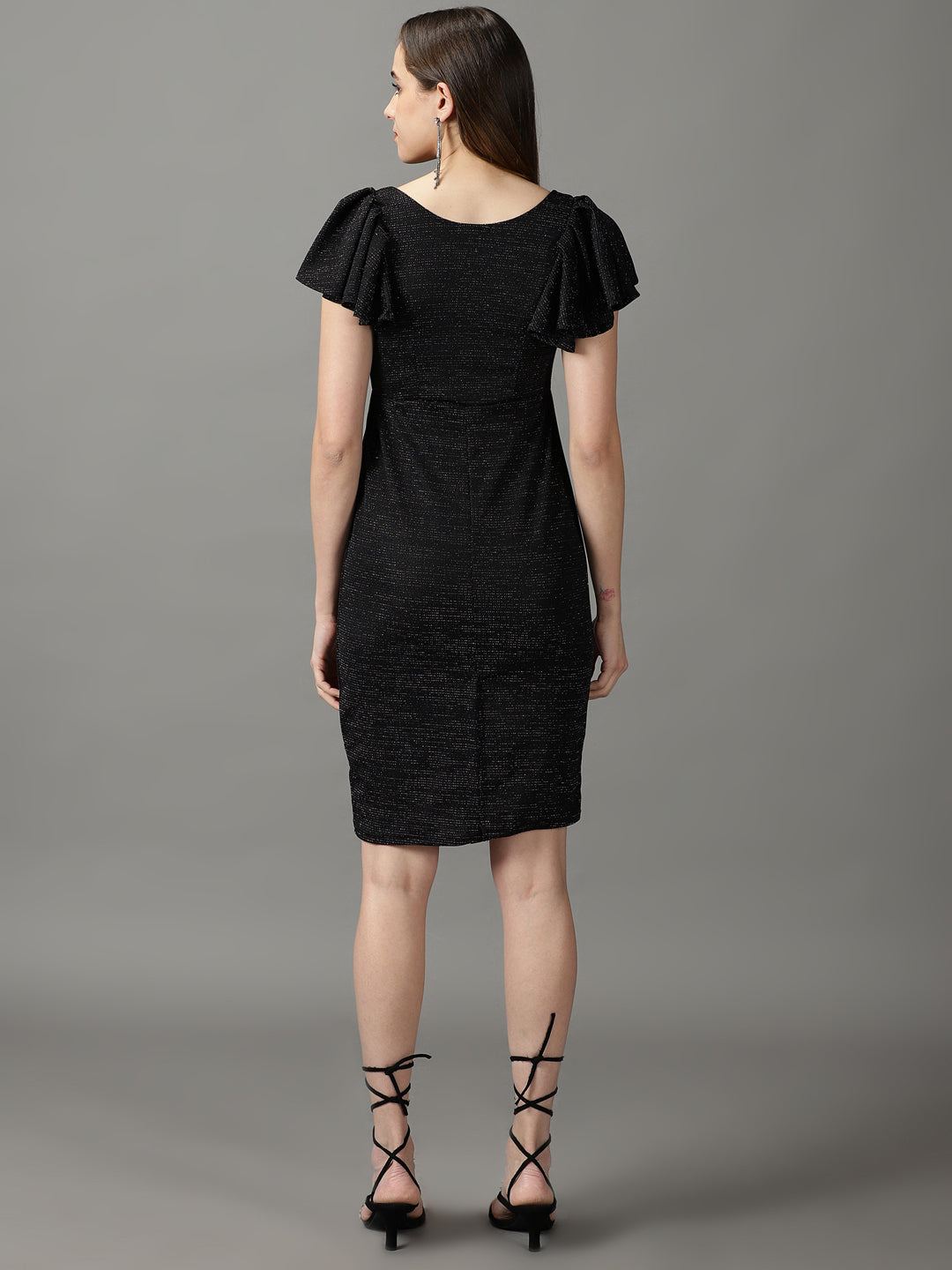 Women's Black Embellished Bodycon Dress