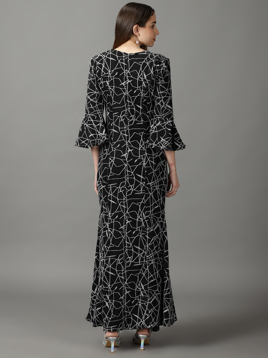 Women's Black Embellished Bodycon Dress