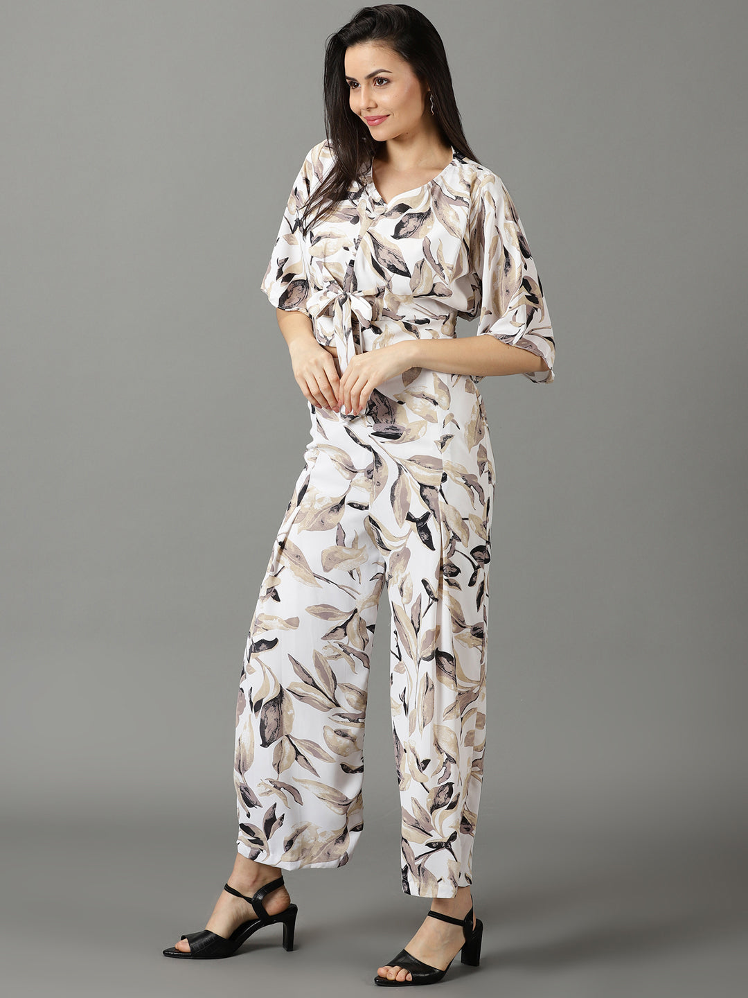 Women's White Printed Co-Ords