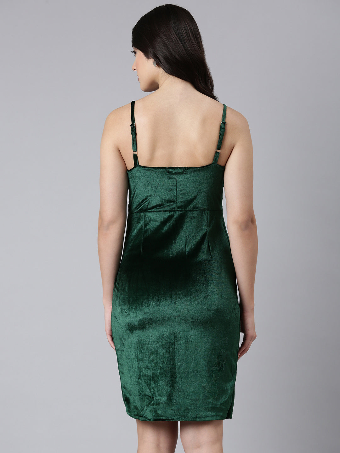 Women Bodycon Solid Green Dress