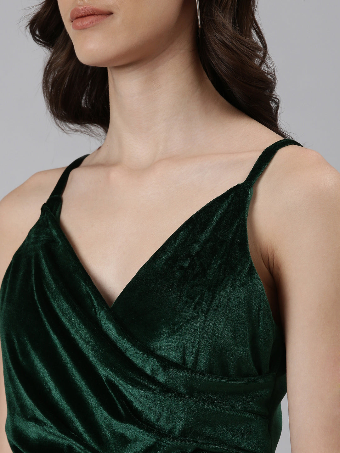 Women Green Solid A-Line Dress