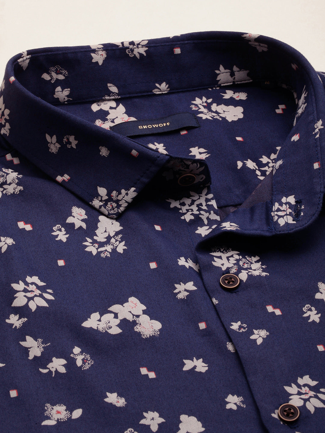 Men Navy Printed Casual Shirt