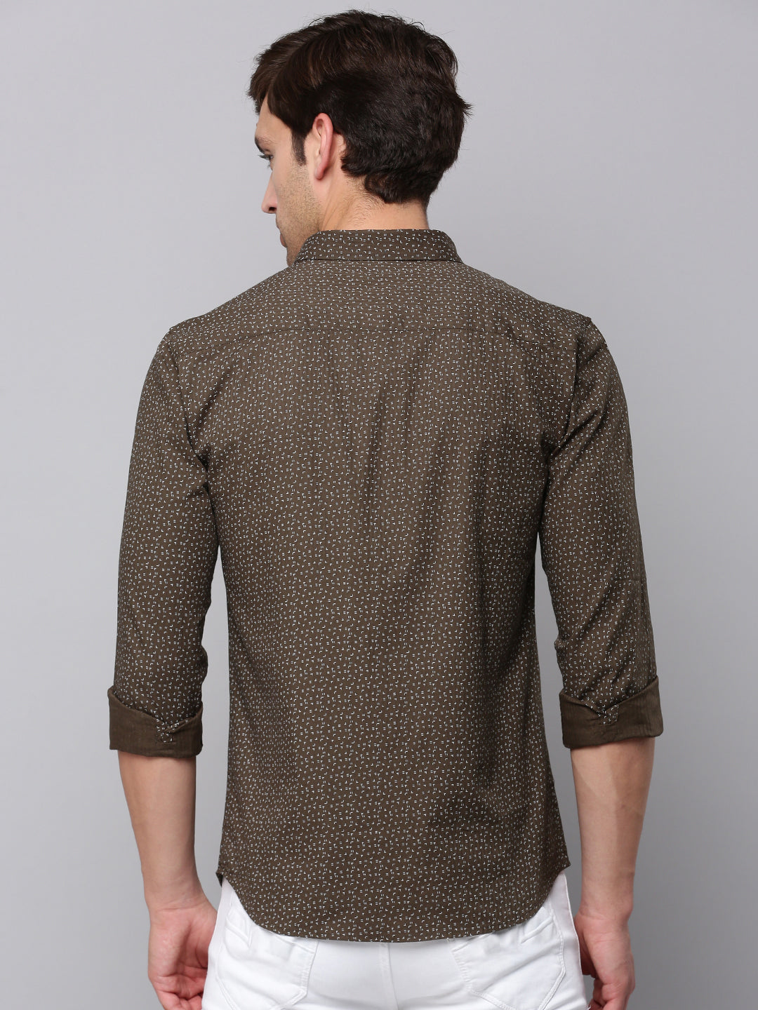 Men Green Printed Casual Shirt