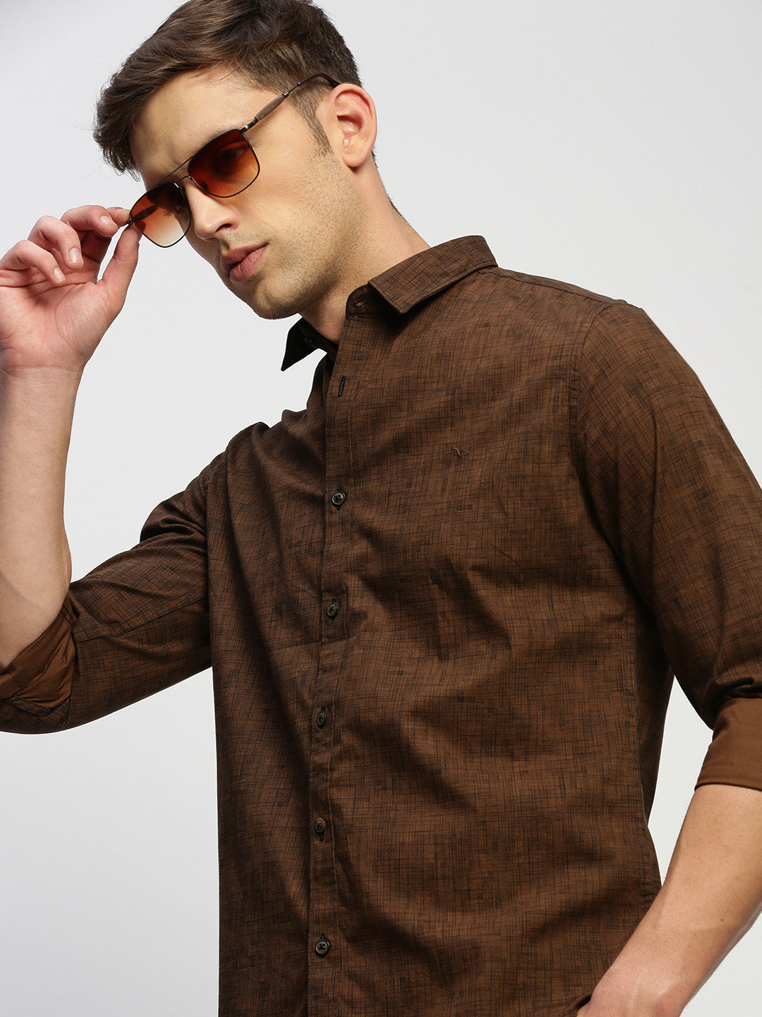 Men Brown Printed Shirt