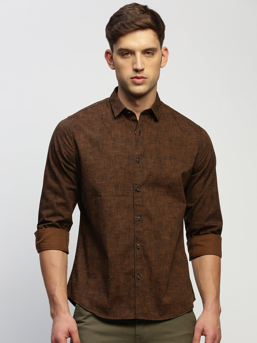 Men Brown Printed Shirt
