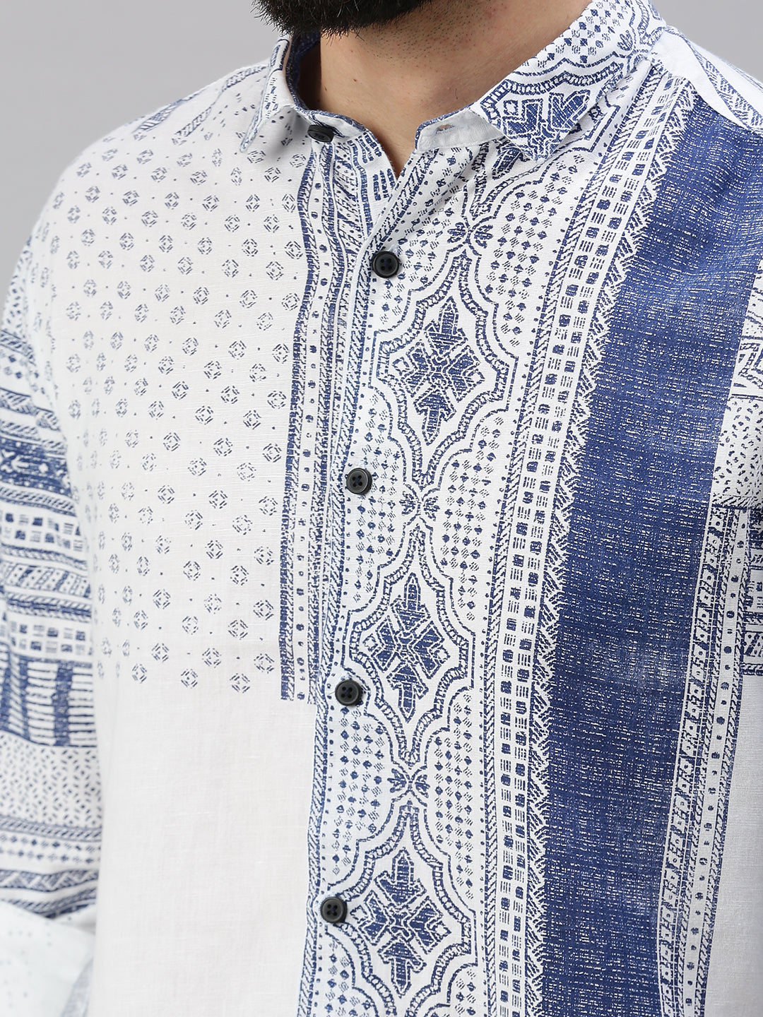 Men Ethnic Motifs White Casual Shirt