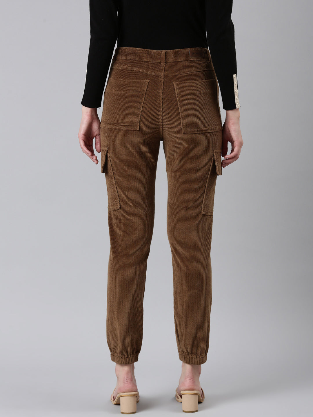 Women Coffee Brown Solid Joggers