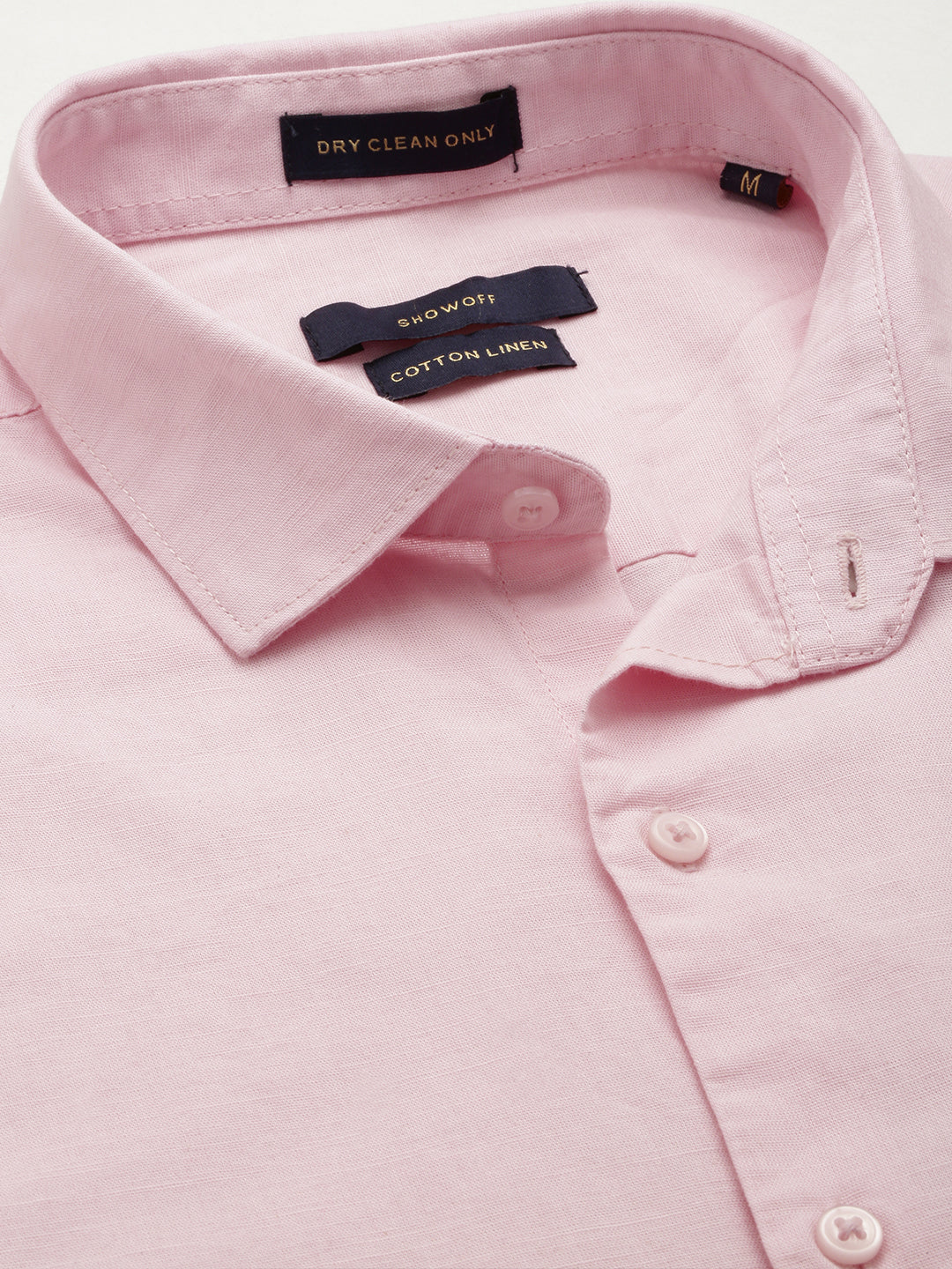 Men Pink Solid Casual Shirt