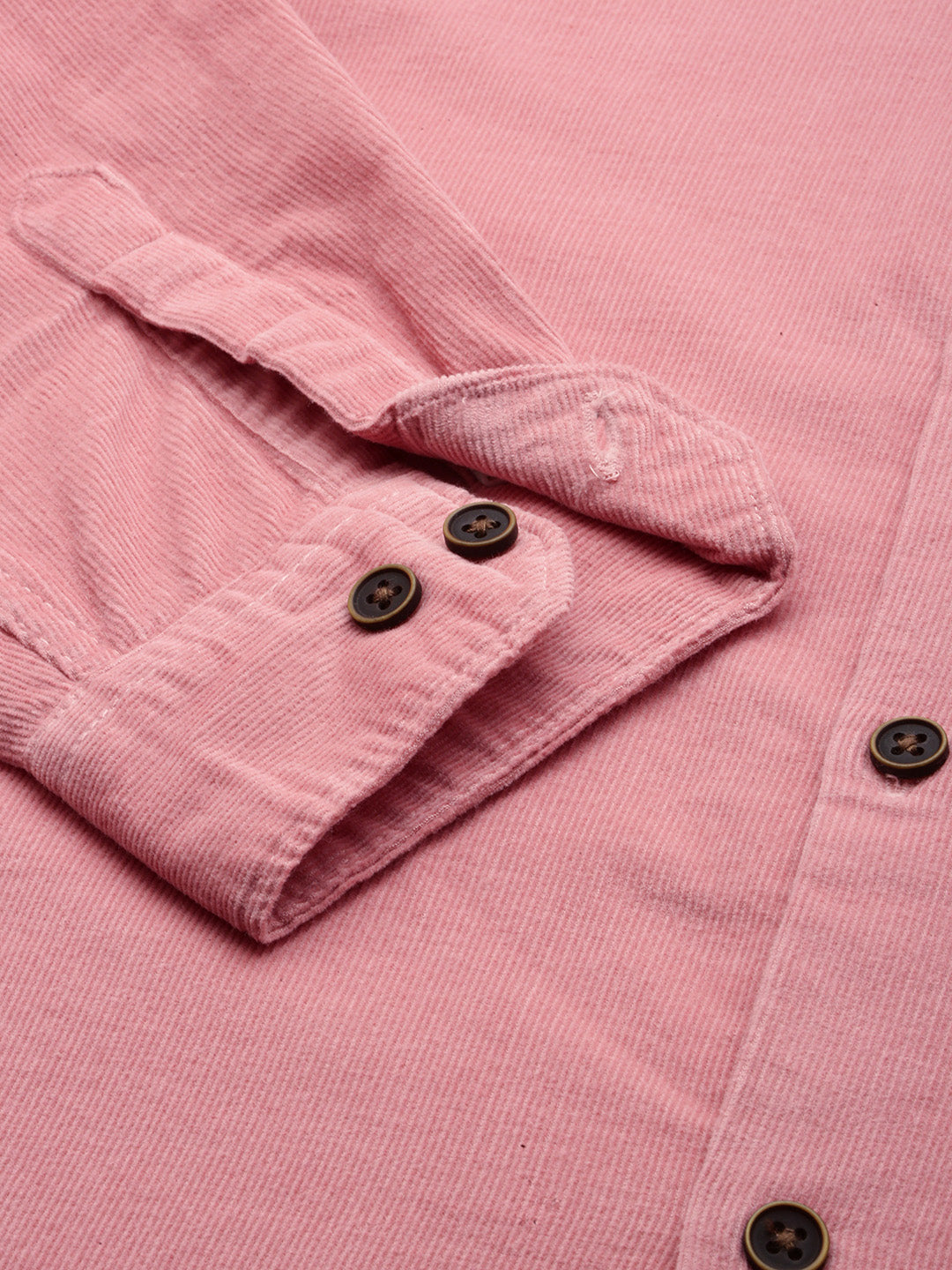 Men Pink Solid Casual Jacket