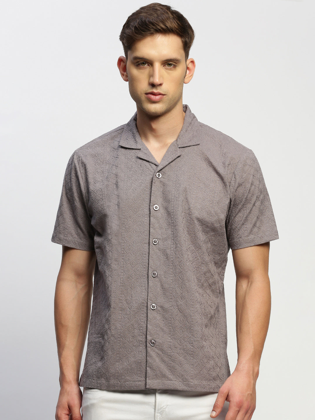 Men Grey Printed Shirt