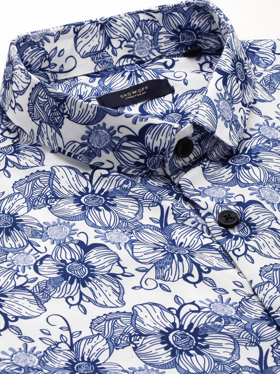 Men White Printed Casual Shirt