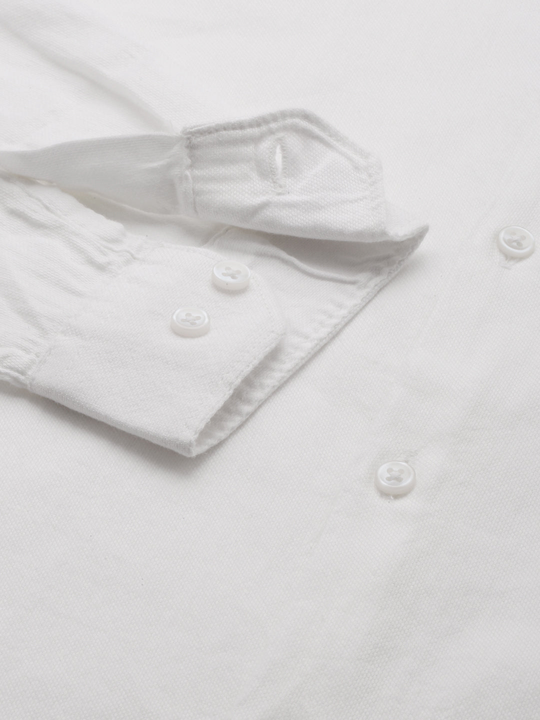 Men White Solid Casual Shirt