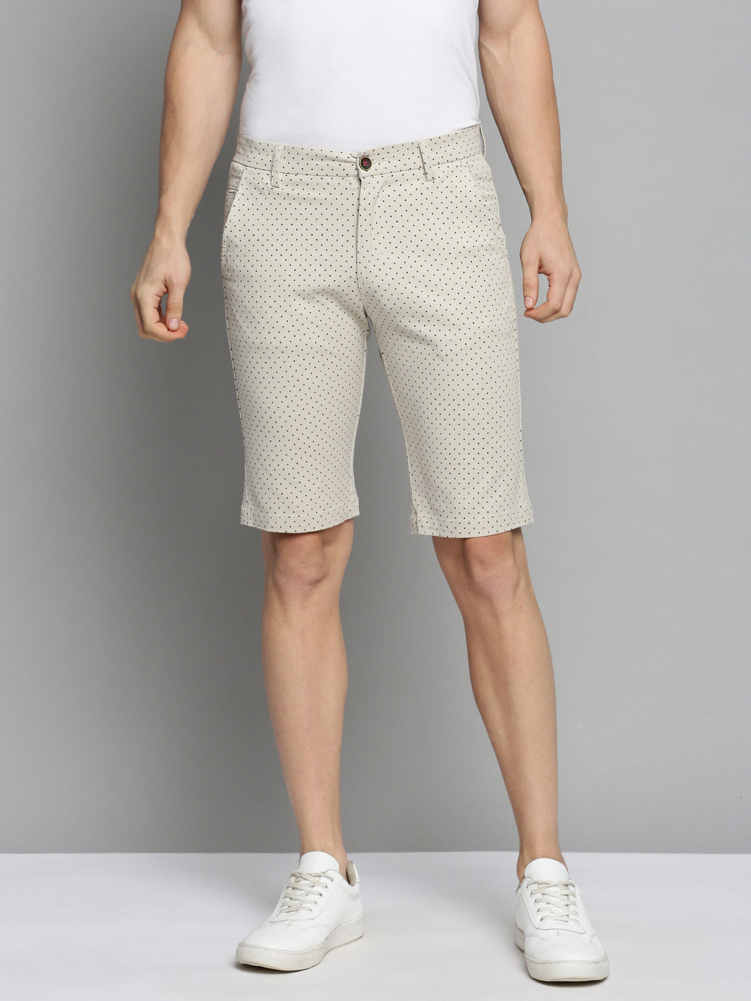 Men Beige Printed Shorts