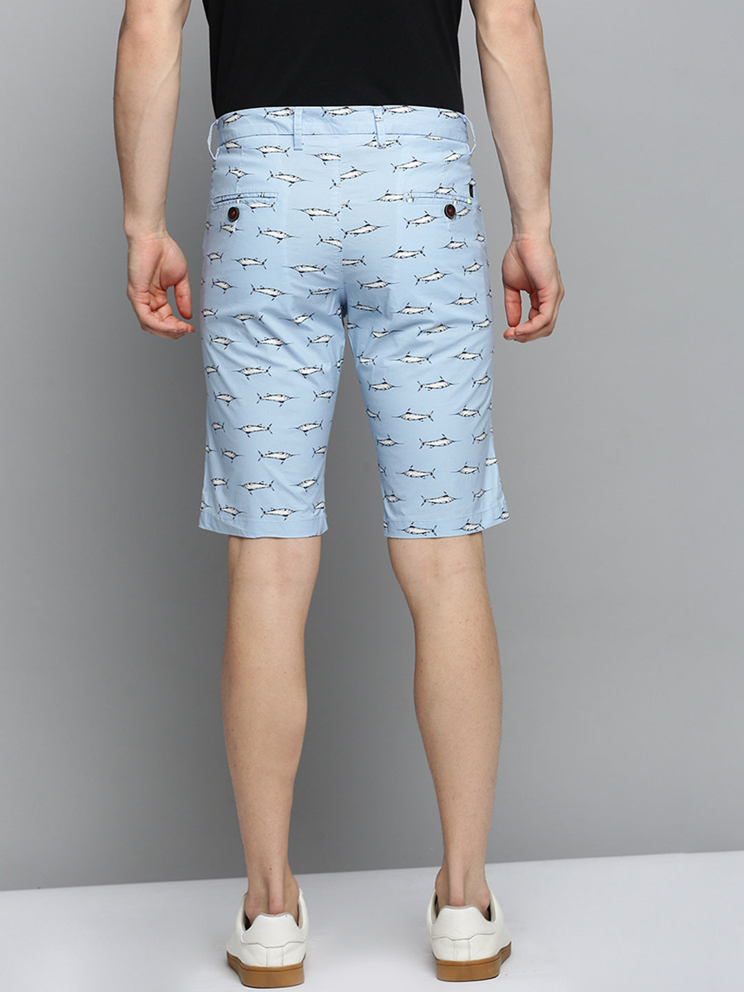 Men Blue Printed Casual Shorts