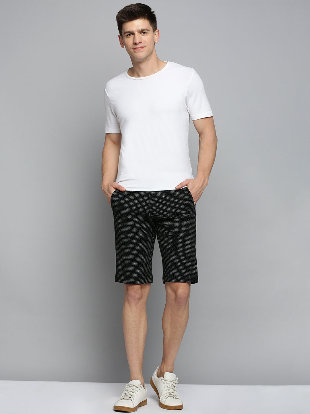 Men Black Printed Casual Shorts