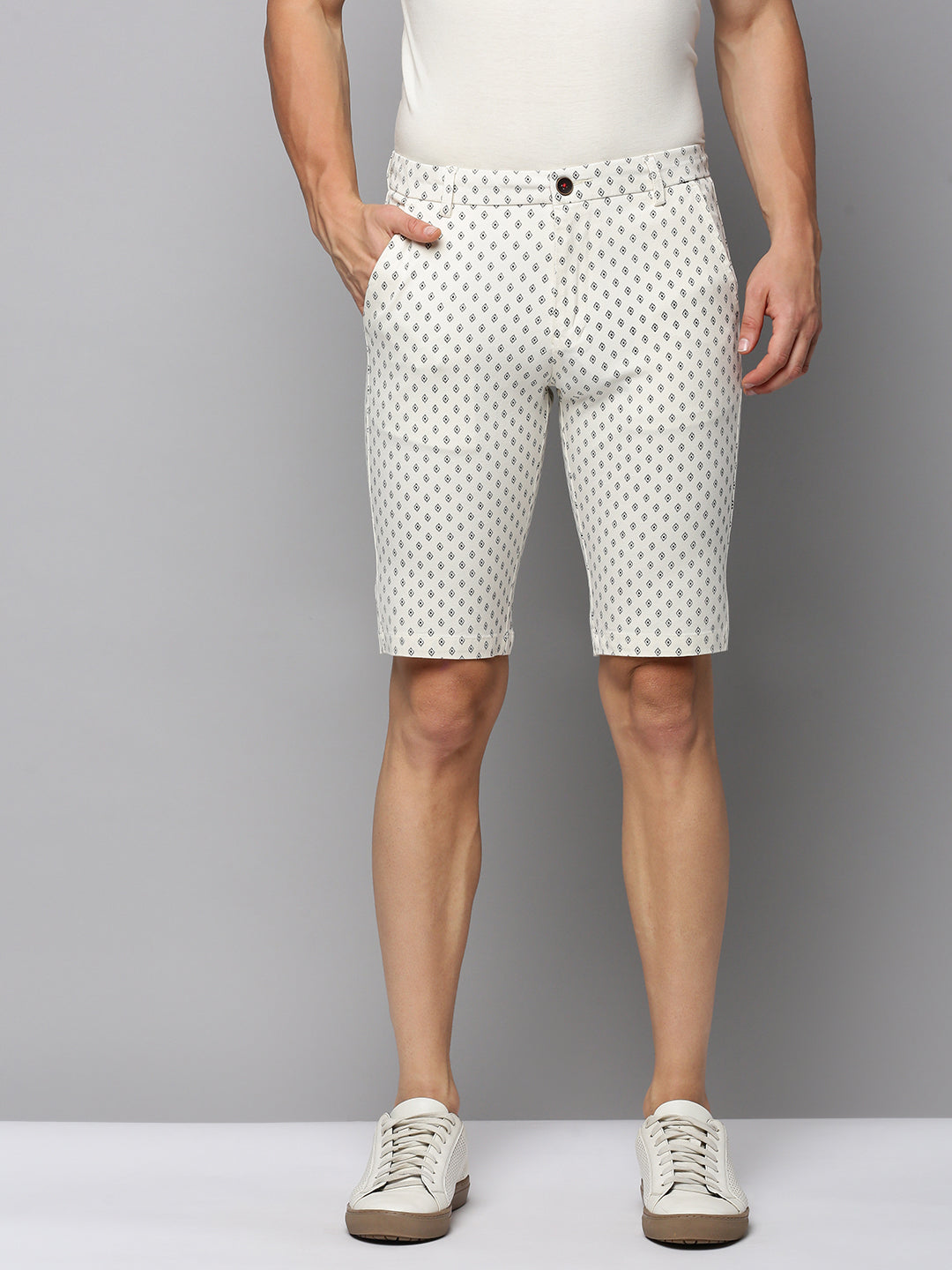Men Beige Printed Casual Shorts