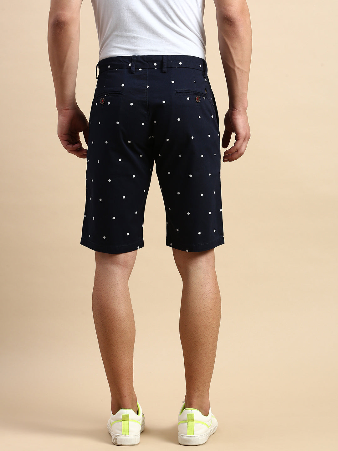 Men Navy Printed Casual Shorts