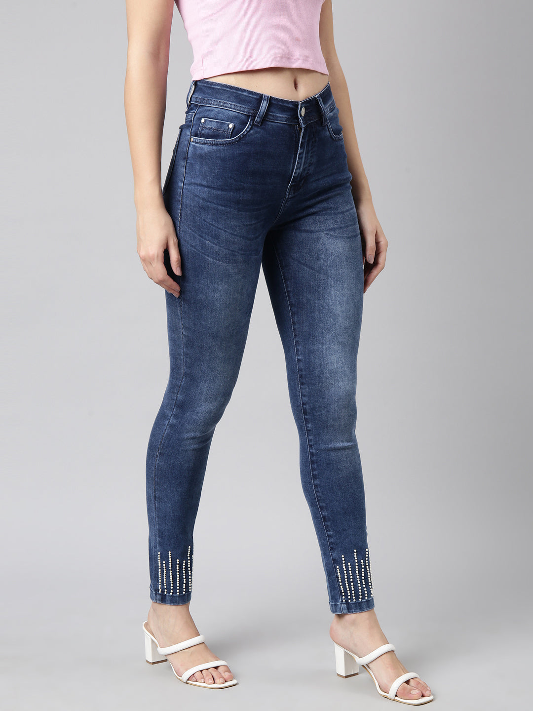 Women Skinny Fit Denim Navy Blue Jean