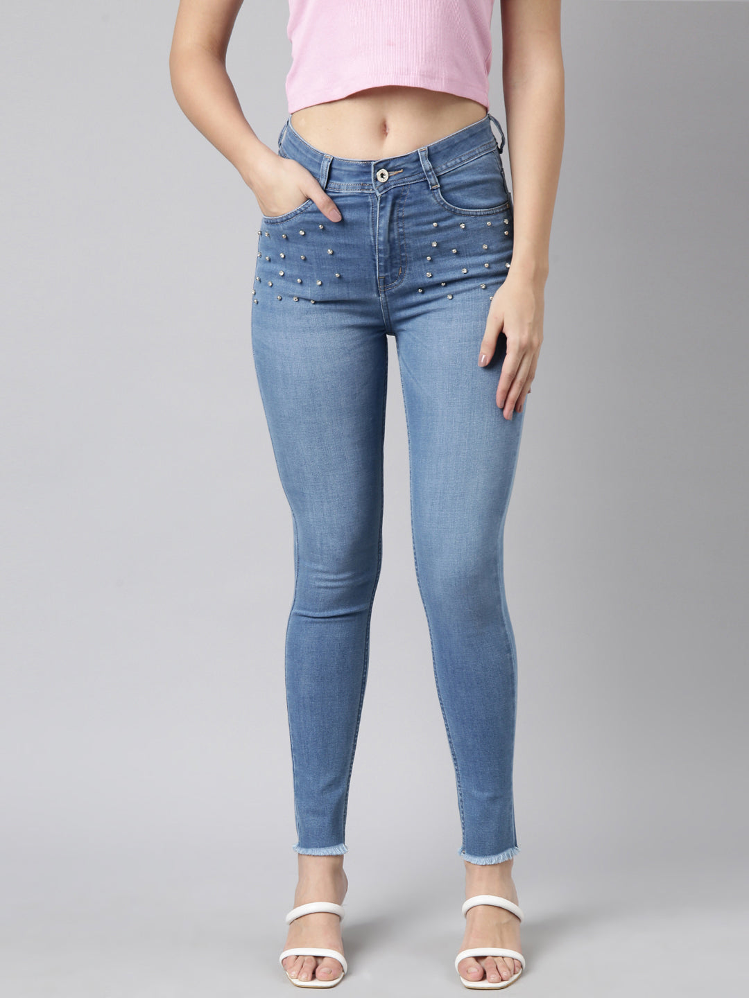 Women Skinny Fit Denim Blue Jean