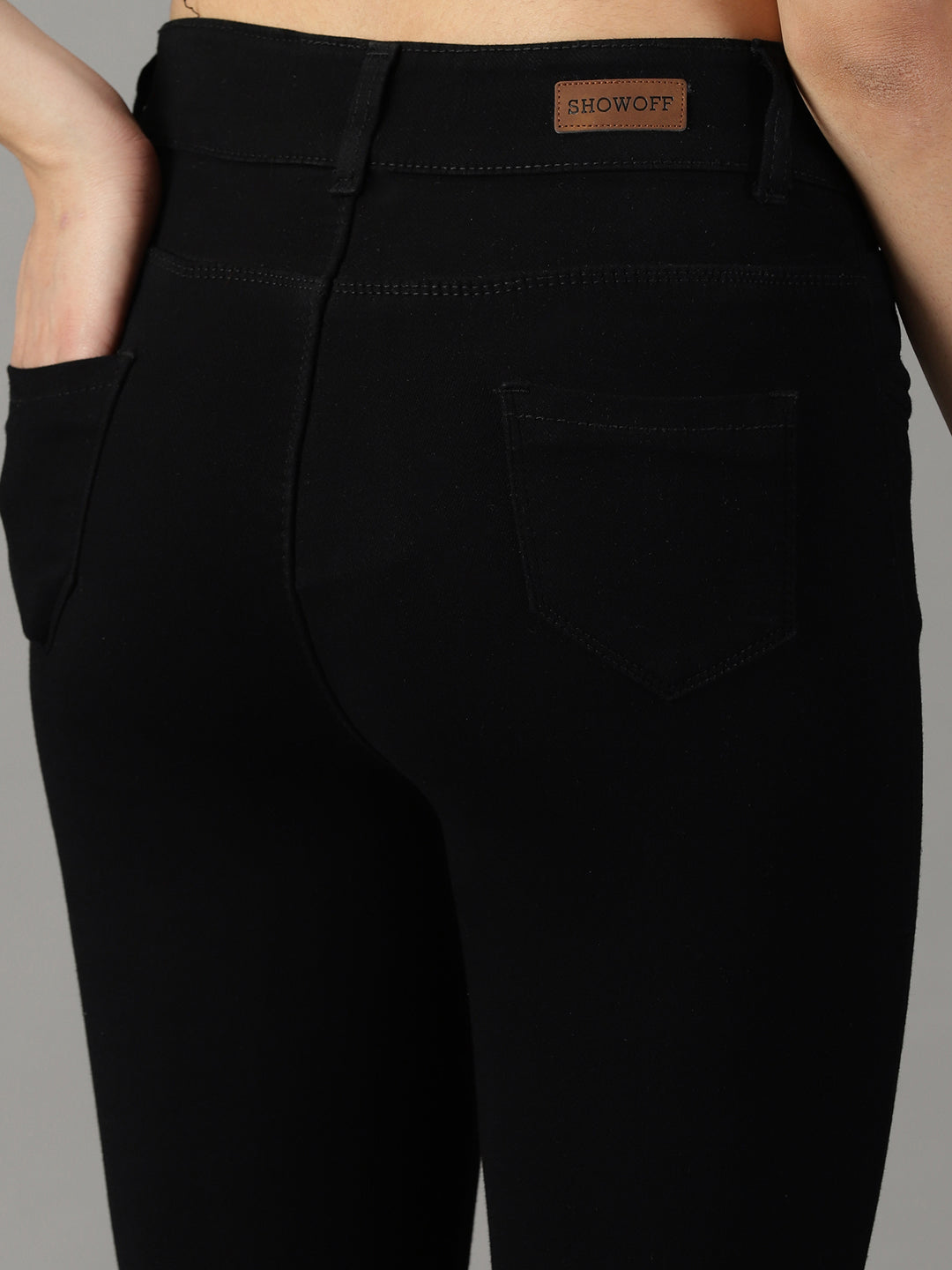 Women's Black Solid Bootcut Denim Jeans