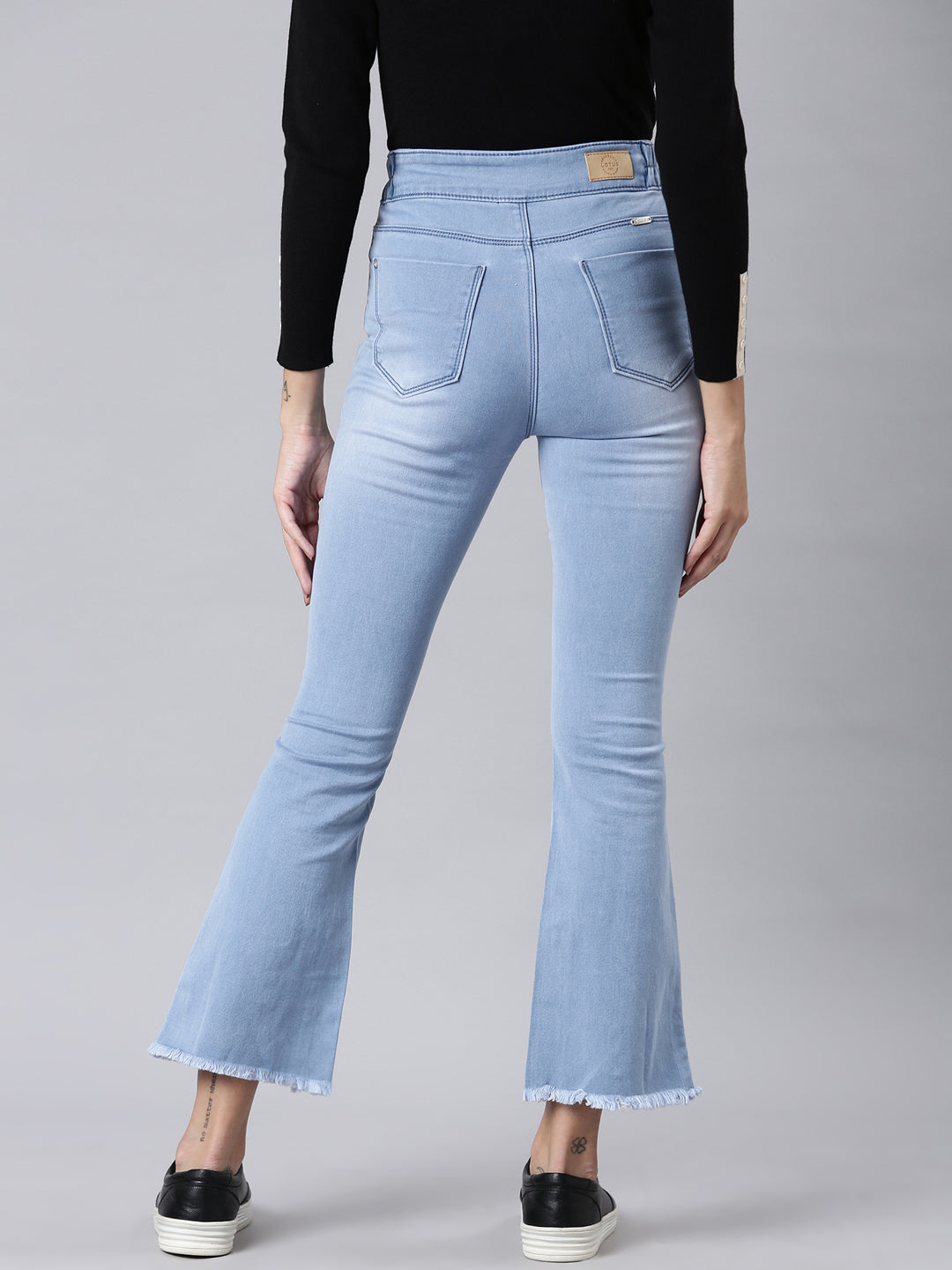 Women Blue Solid Bootcut Denim Jeans