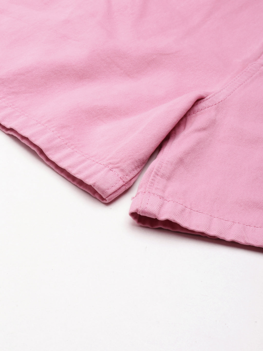 Women Pink Solid Denim Shorts
