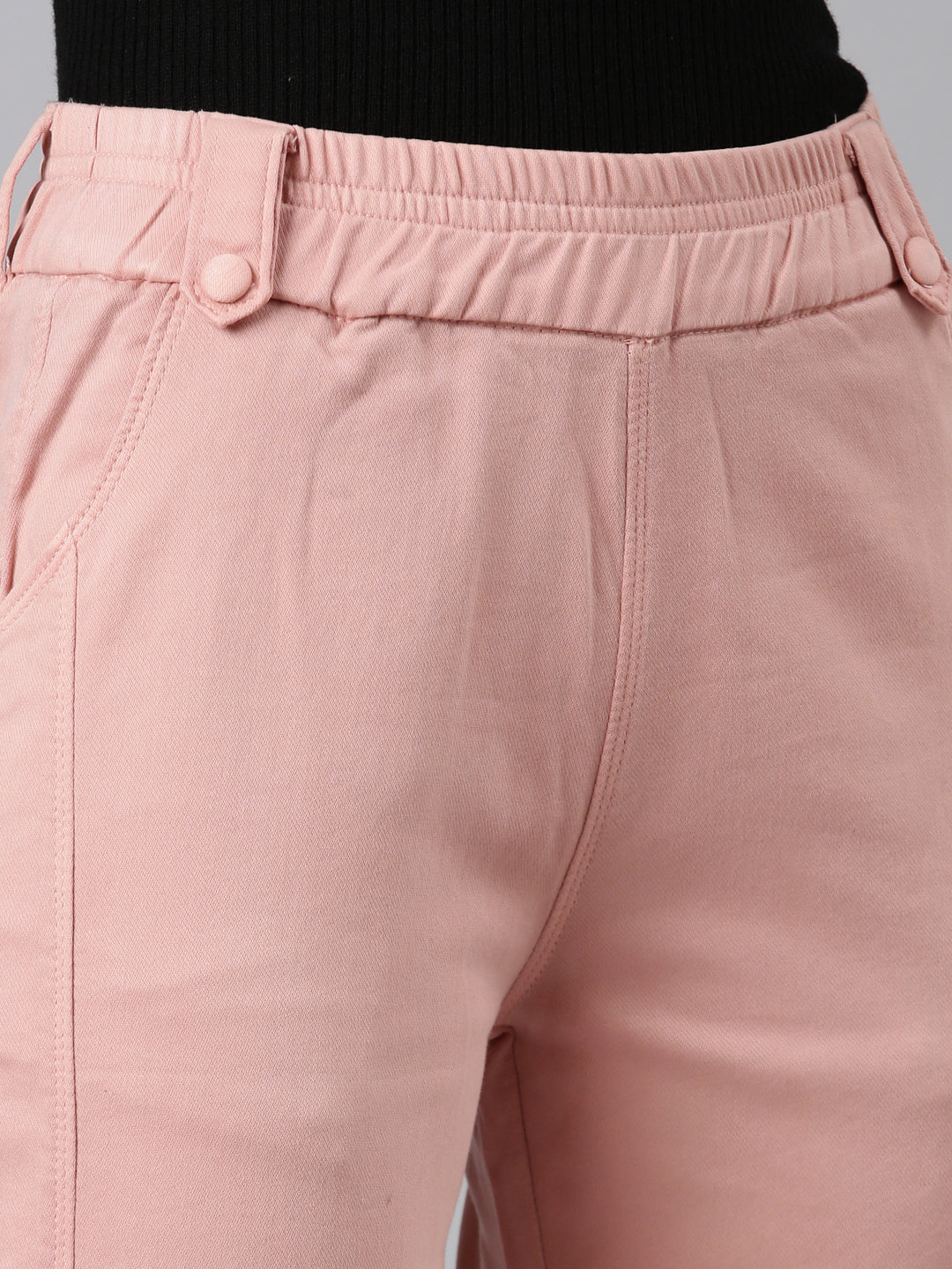 Women Peach Solid Trouser