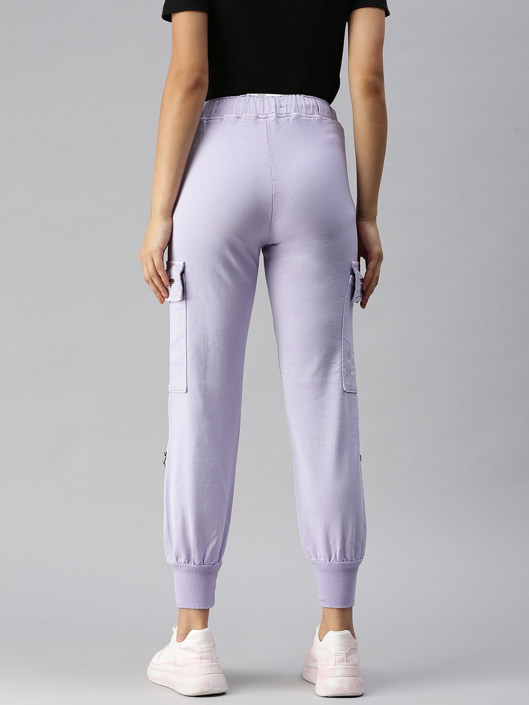 Women's Lavender Solid Denim Jeans