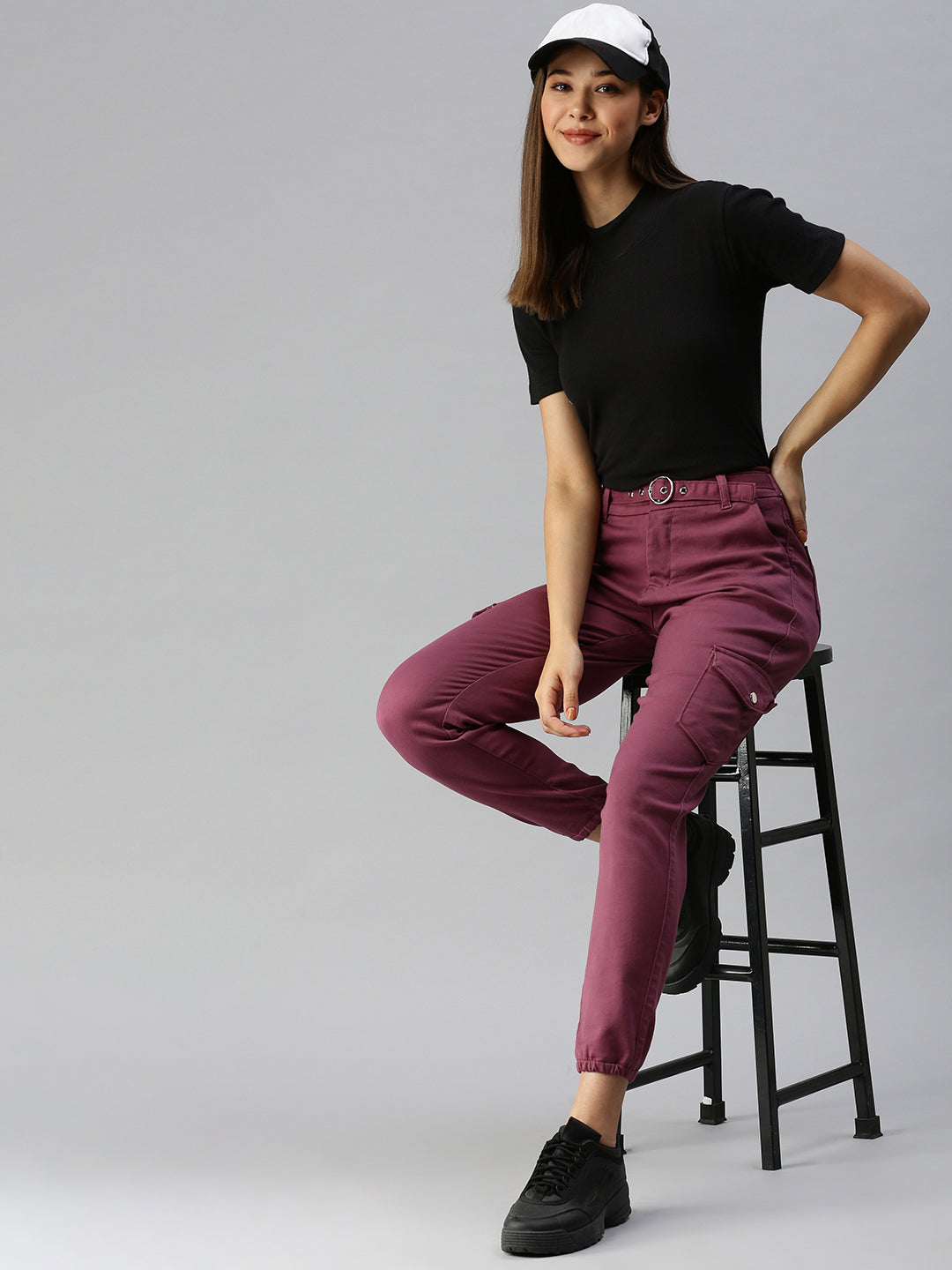 Women's Mauve Solid Denim Jeans