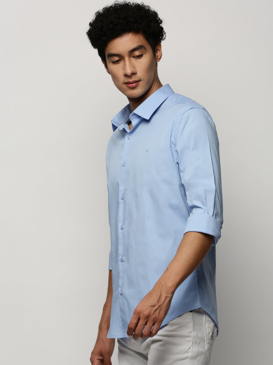 Men Blue Solid Shirt