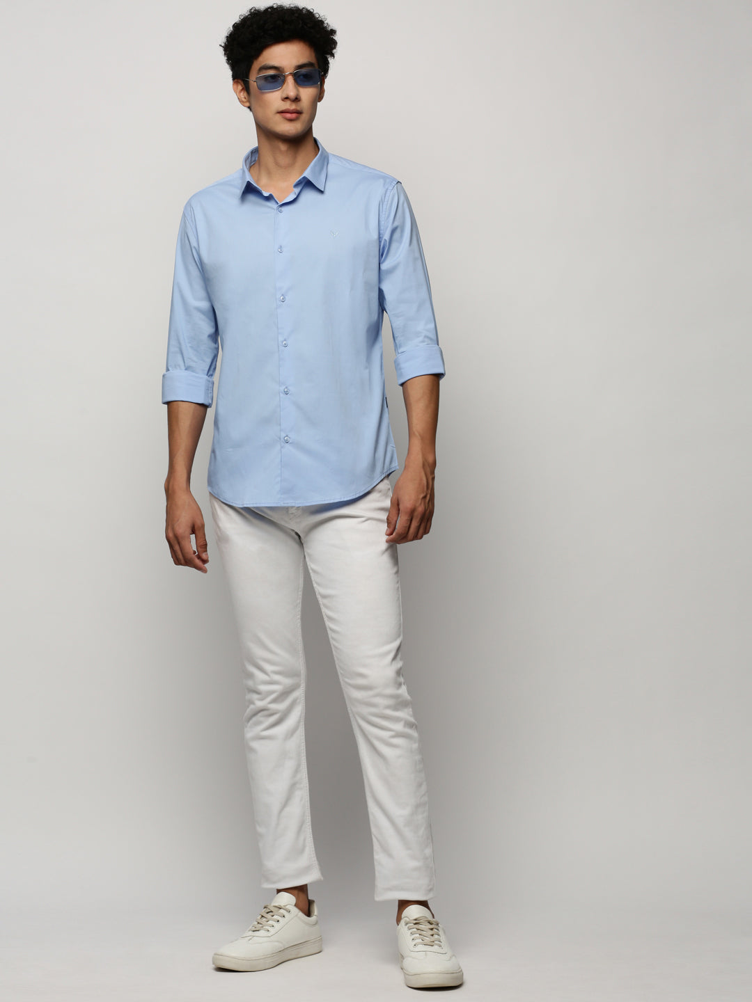 Men Blue Solid Shirt