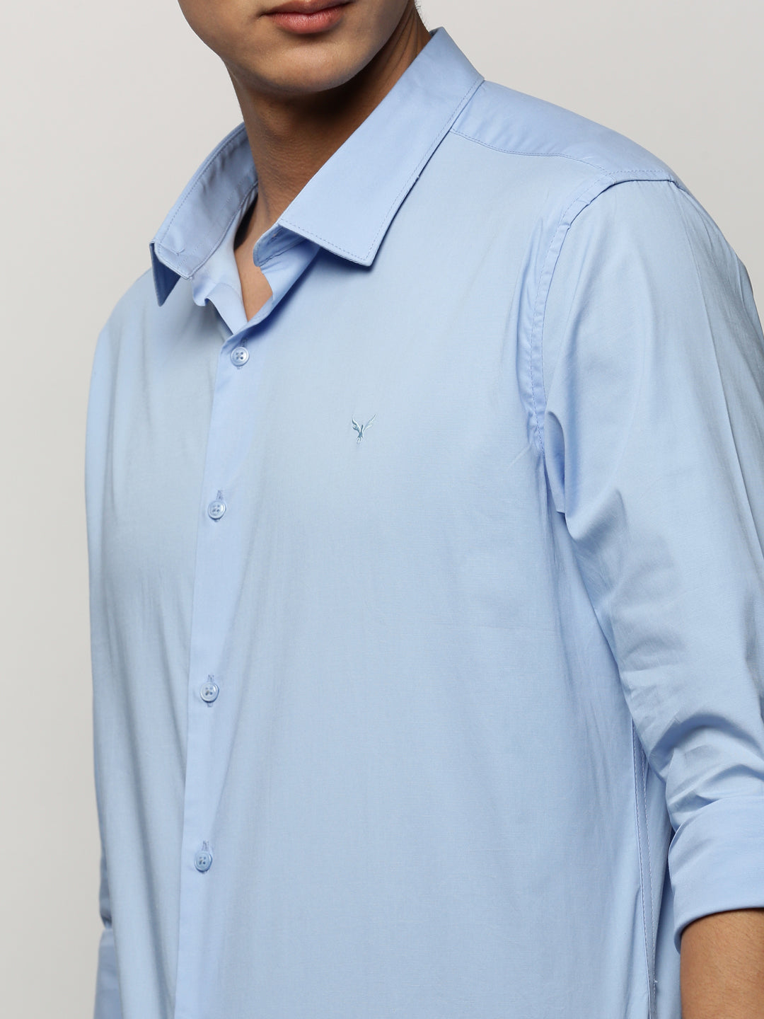 Men Blue Solid Shirt